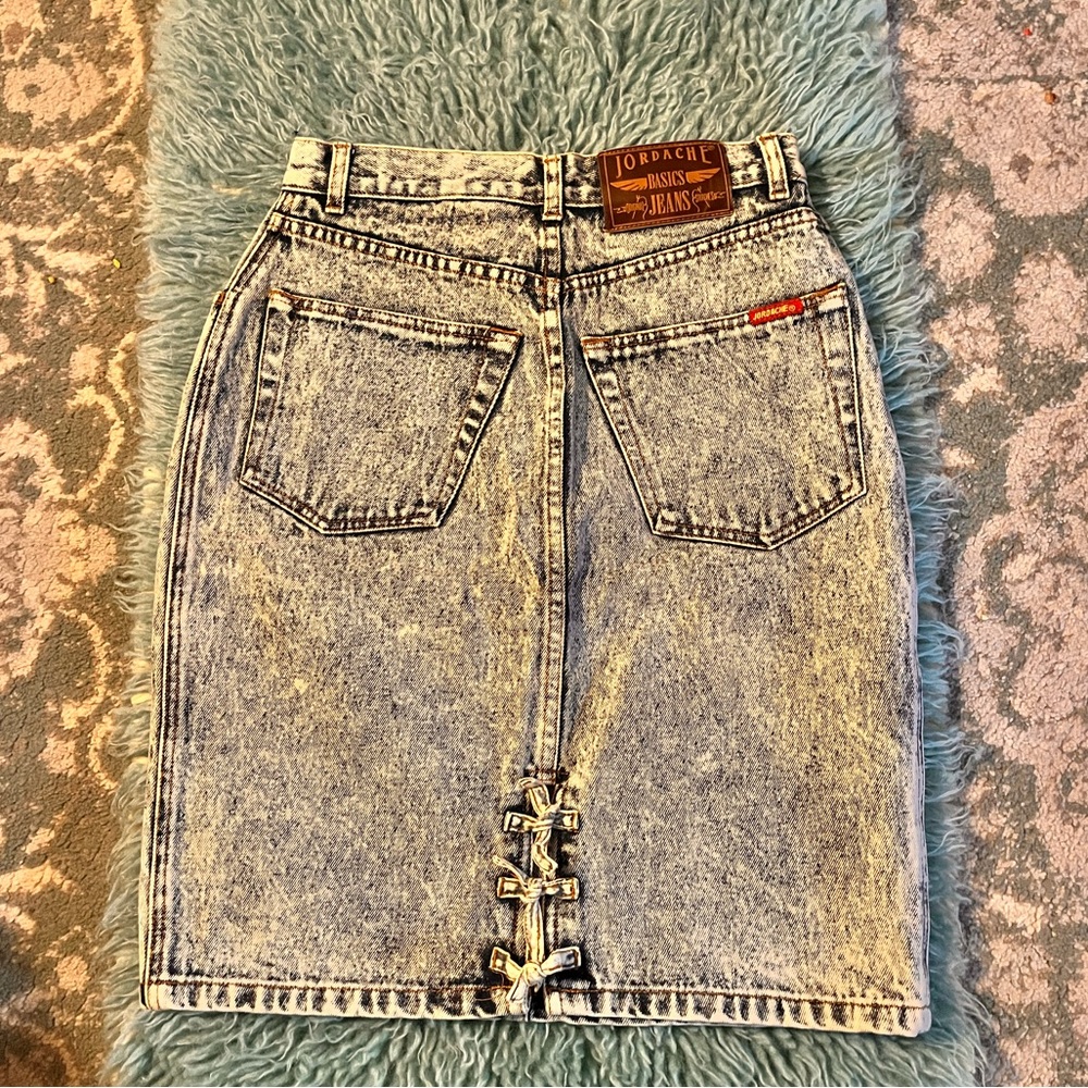 VTG 80s 🐎Jordache🐎 acid wash denim skirt